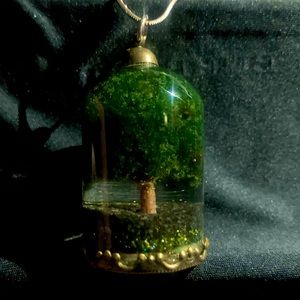 Tree Belljar Pendant 1 Of A Kind Artisan Necklace